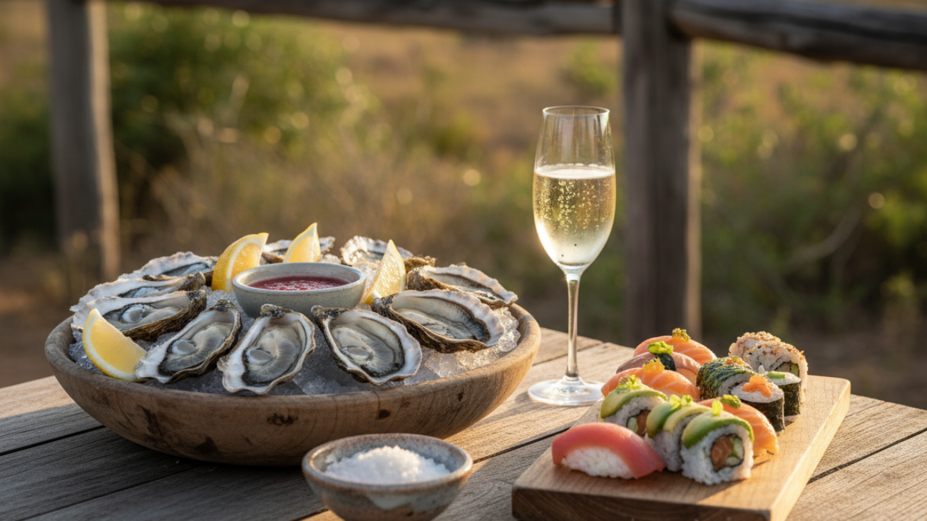 Oysters rustic outdoor platter