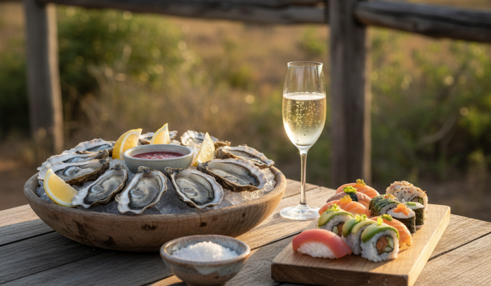 Oysters rustic outdoor platter